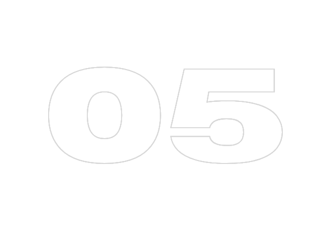 White outline of the numbers 0 and 5 on a black background.