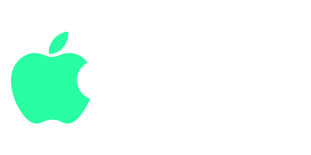 Green Apple logo with white text that says "Download On the App Store" against a black background.